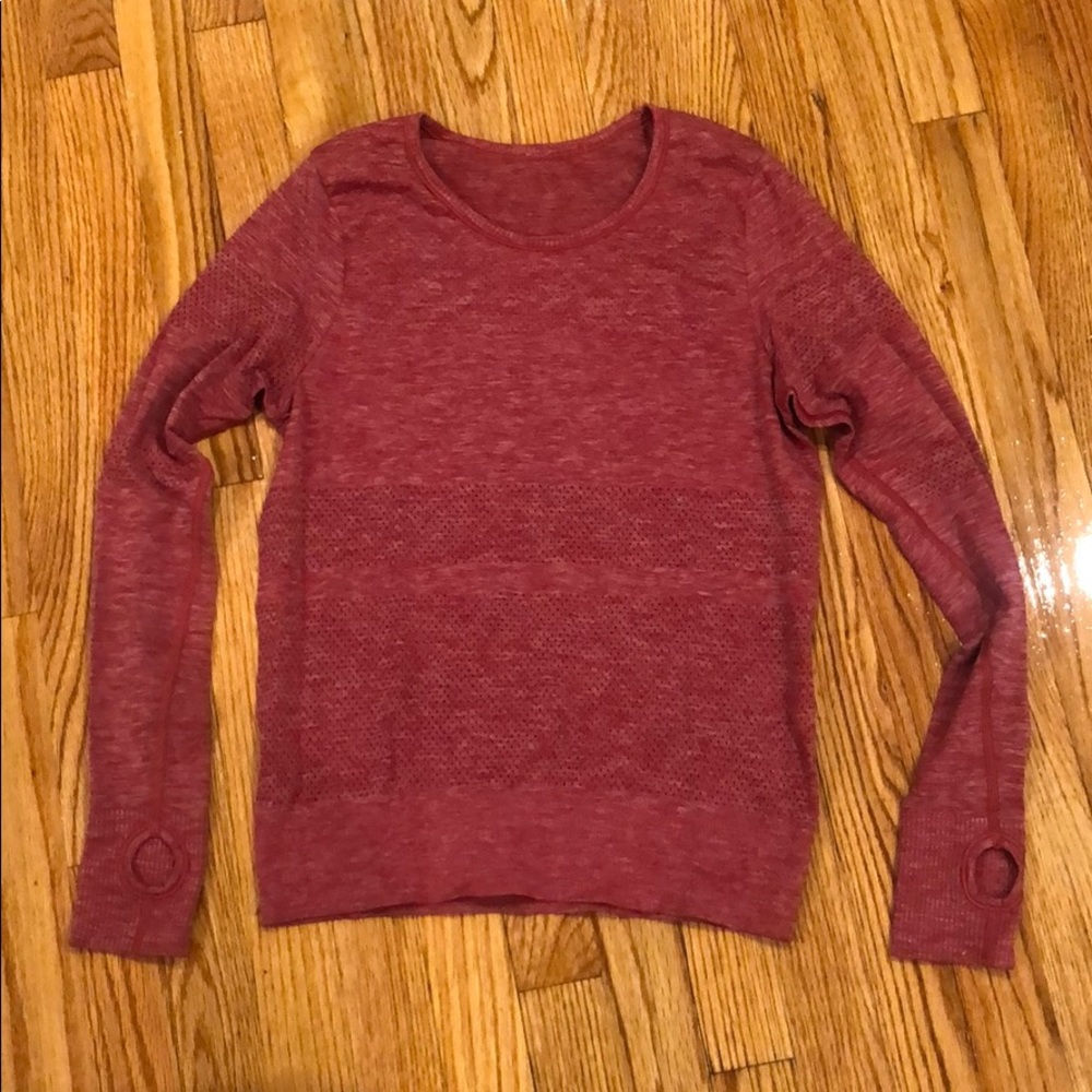 Red Lululemon long sleeved shirt